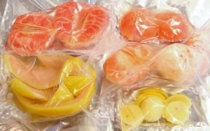 ... bag the peels and peeled fruit.