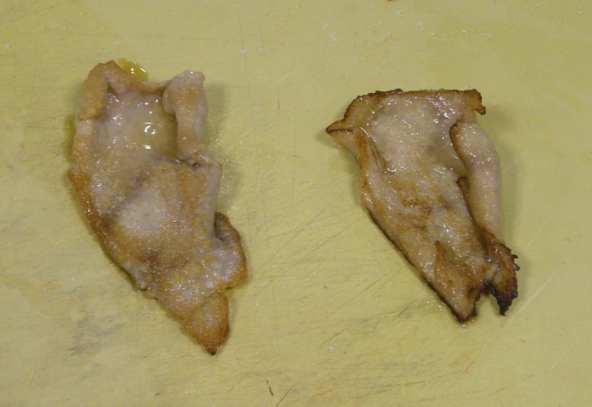 Marinated sinew to the right.