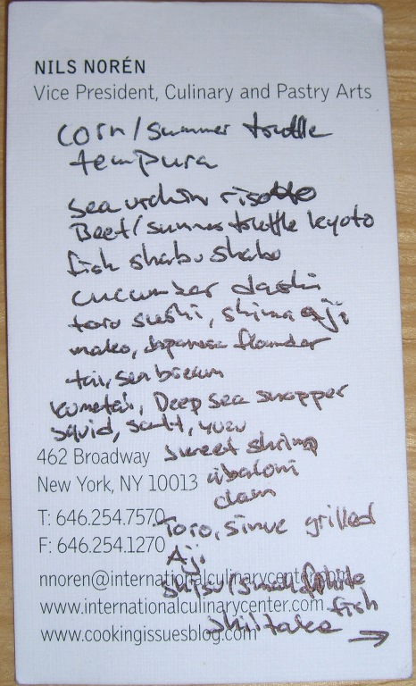 First part of the menu, the writing is pretty small. Right? The rest of the menu is on the flip side.