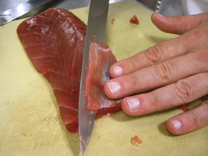 separating sinew and meat