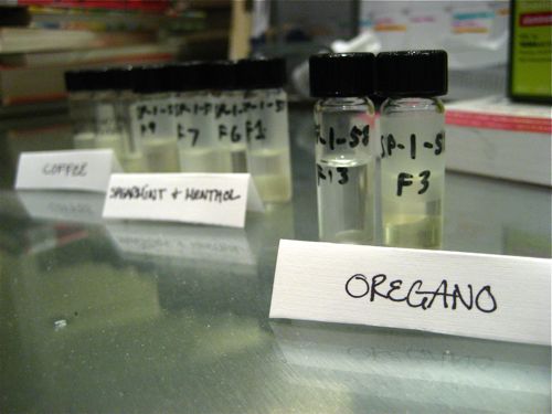 Coffee, Spearmint & Menthol oil, & Oregano oil separated into different flavor notes using Countercurrent Chromatography